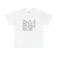 No Take Backs graphic tee by Typeshyrt